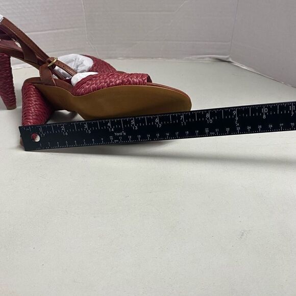 JOIE‎ Calan Women’s Open Toe Raffia Cone Shaped Heels Russet Brown Size 6.5 NEW - Picture 8 of 12